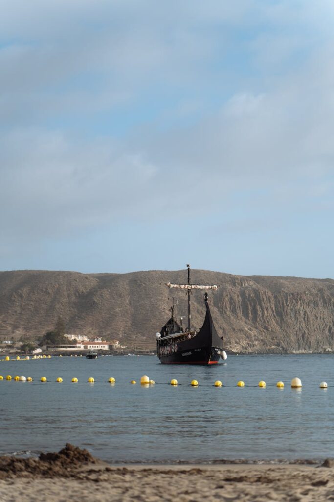 Historic Ships Docked at the Harbour in Los Cristianos, Tenerife