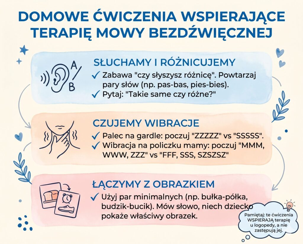 cwiczenia mowa bezdźwięczna