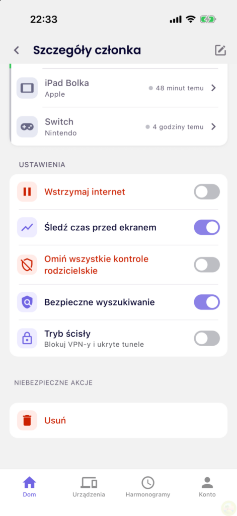 10 ustawienia dziecka