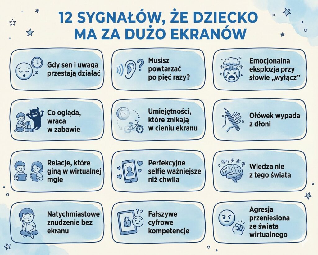 objawy nadmiaru ekranów u dzieci