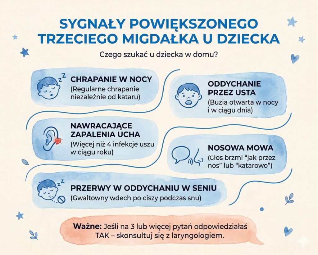 trzeci migdał u dziecka sygnały