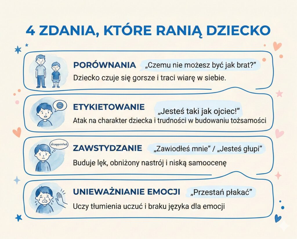 zdania ktore rania dziecko
