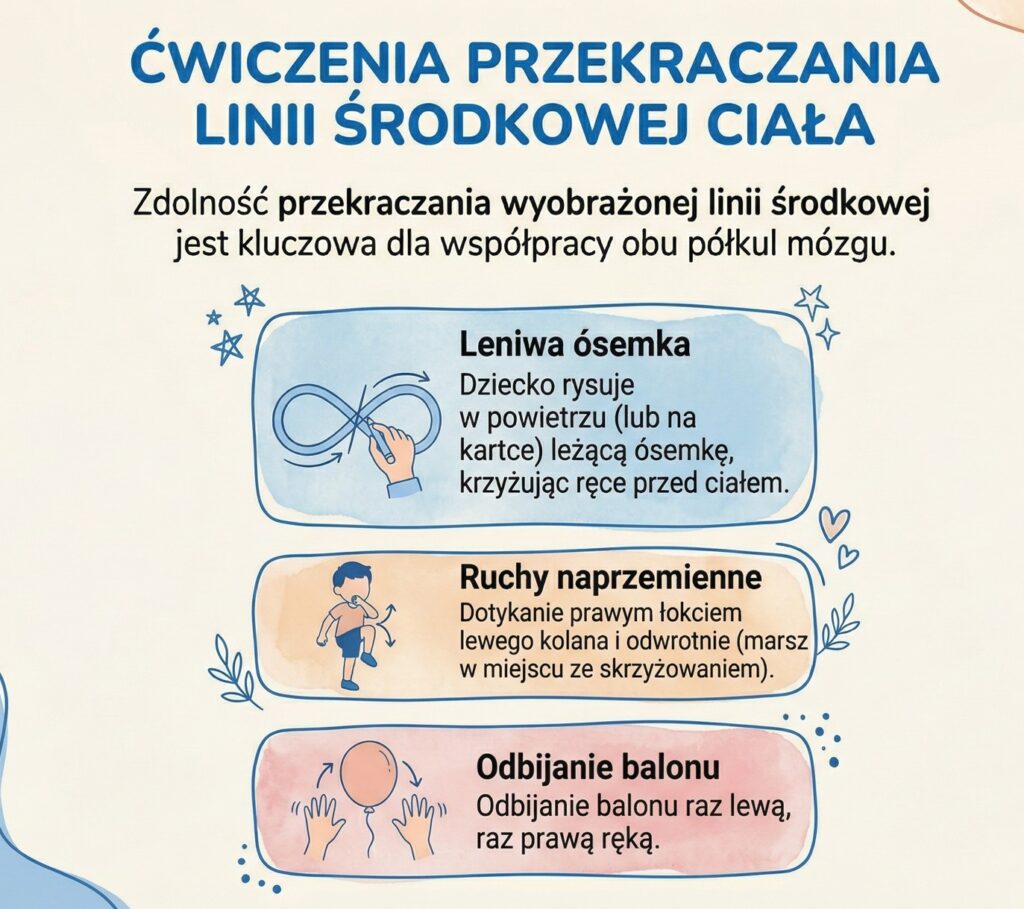 cwiczenia przekraczania linii środka