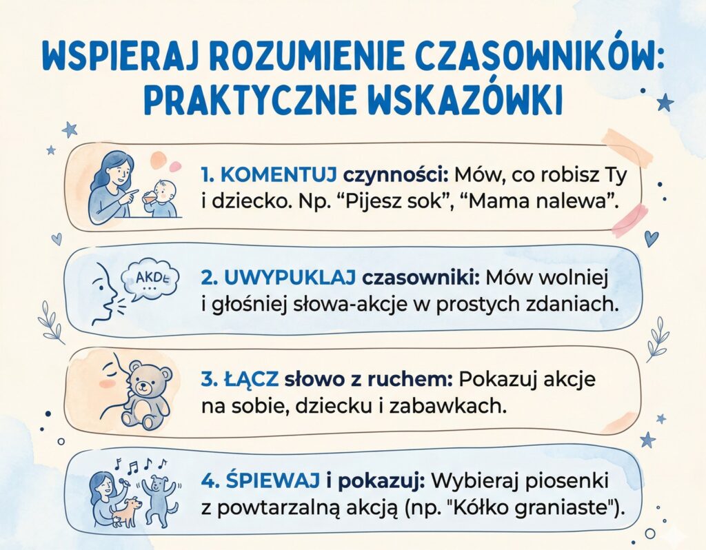 rozumienie czasowników przez niemowlęta