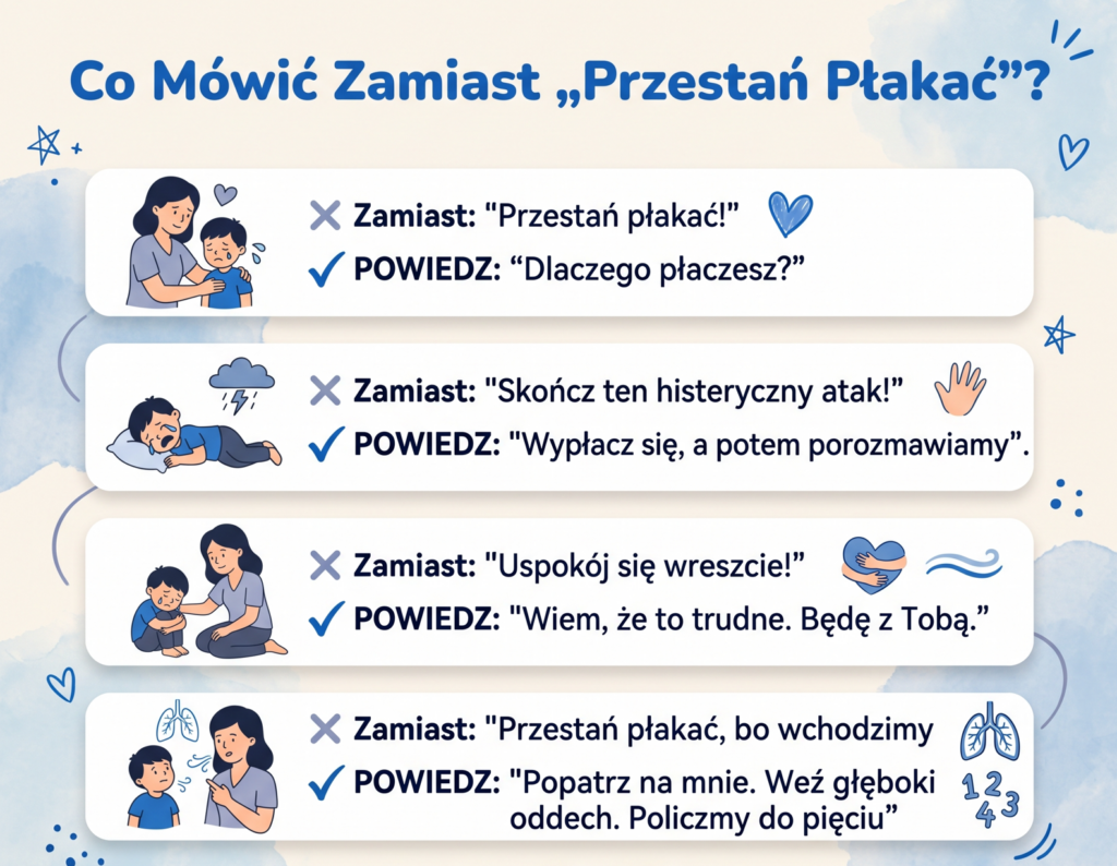 co zamiast przestan plakać