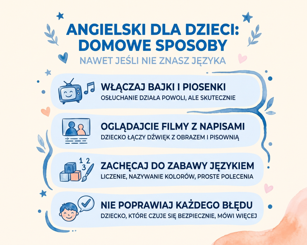 angielski dla dzieci domowe sposoby